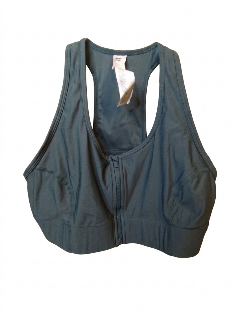 Fabletics Front-Zip Sports Bra - Slate Blue